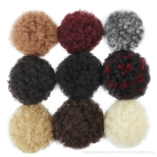 Puff Afro Curly Chignon Wig Drawstring Ponytail Short Afro Kinky Pony Tail Clip In on African Synthetic Hair Afro Bun